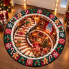Custom Quilted Round Mat - Personalized Christmas Birthday Gifts For Mom, Dad, Brother, Sister - Warm Wishes In Cozy House