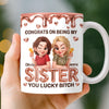 Custom 3D Inflated Effect Printed Mug - Personalized Best Friend Birthday Gifts For Women, Besties, Sisters, BFF - Double Trouble, Forever Love