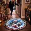 Custom Snowman Quilted Round Mat - Personalized Christmas Birthday Gifts For Mom, Dad, Brother, Sister - Winder Wonderland
