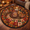 Custom Quilted Round Mat - Personalized Birthday Gifts For Mom, Grandma - Cozy Autumn Days Full Love