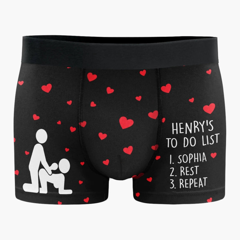 Custom Boxer Briefs, Men's Boxers - Personalized Anniversary Wedding Gifts For Husband And Wife, Him And Her - Property Of My Queen