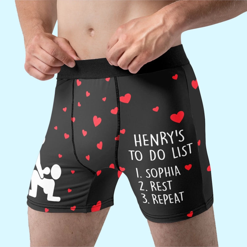 Custom Boxer Briefs, Men's Boxers - Personalized Anniversary Wedding Gifts For Husband And Wife, Him And Her - Property Of My Queen