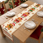 Custom Gingerbread Table Runner - Personalized Christmas Birthday Gifts For Mom, Dad, Brother, Sister - Merry Hearts Gather Here