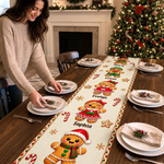 Custom Gingerbread Table Runner - Personalized Christmas Birthday Gifts For Mom, Dad, Brother, Sister - Merry Hearts Gather Here
