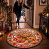 Custom Gingerbread Quilted Round Mat - Personalized Christmas Birthday Gifts For Mom, Dad, Brother, Sister - Keep Calm And Build Gingerbread Houses