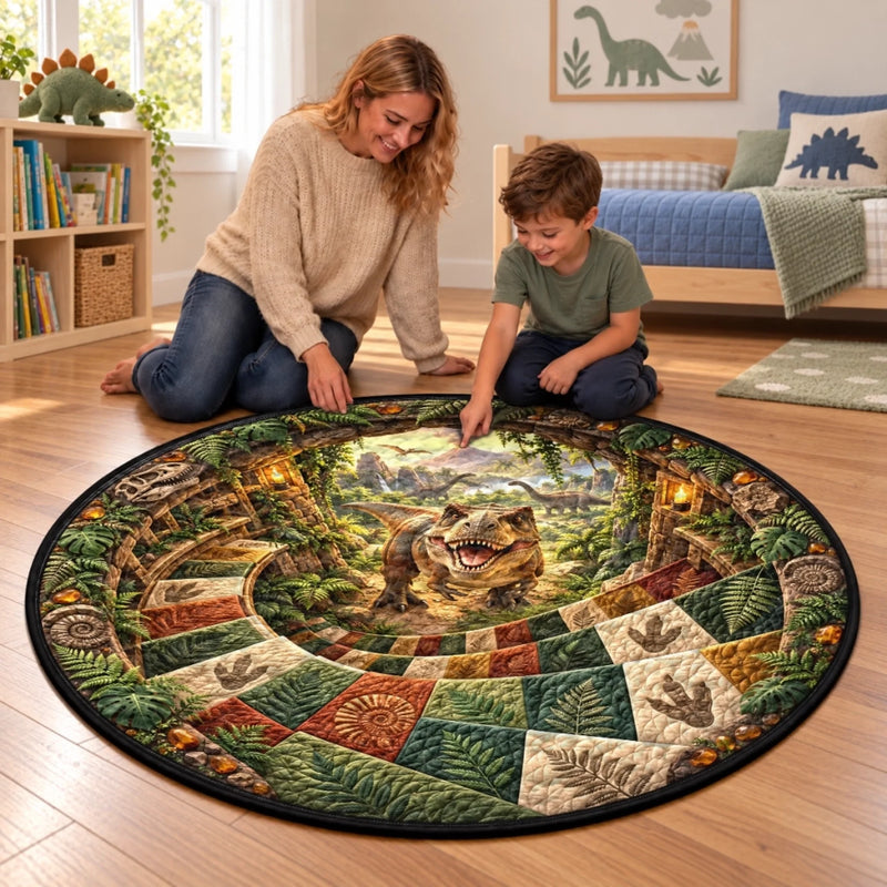 Custom Quilted Round Mat - Personalized Birthday Gifts For Kids - Happy Wonders Under Your Feet