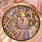 Custom Quilted Round Mat - Personalized Birthday Gifts For Kids - Welcome To The Fairy Kingdom