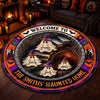 Custom Haunted Home Quilted Round Mat - Personalized Halloween Decor Birthday Gifts For Mom, Dad, Brother, Sister - Spooky Nights Happy Hearts
