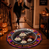 Custom Haunted Home Quilted Round Mat - Personalized Halloween Decor Birthday Gifts For Mom, Dad, Brother, Sister - Spooky Nights Happy Hearts