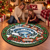 Custom Quilted Round Mat - Personalized Christmas Birthday Gifts For Grandma, Grandpa - Grandma’s Christmas Train Crew