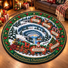 Custom Quilted Round Mat - Personalized Christmas Birthday Gifts For Grandma, Grandpa - Grandma’s Christmas Train Crew