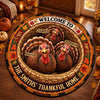 Custom Quilted Round Mat - Personalized Autumn Birthday Gifts For Mom, Dad, Brother, Sister - Welcome To The Thankful Home