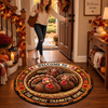 Custom Quilted Round Mat - Personalized Autumn Birthday Gifts For Mom, Dad, Brother, Sister - Welcome To The Thankful Home