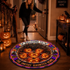 Custom Haunted Home Quilted Round Mat - Personalized Halloween Decor Birthday Gifts For Mom, Dad, Brother, Sister - A Little Fright A Lot Of Fun