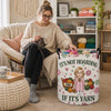 Custom Yarn Laundry Basket - Personalized Birthday Gifts For Crochet Knitting Lovers, Crocheters, Knitters - Happiness Is A Fresh Skein