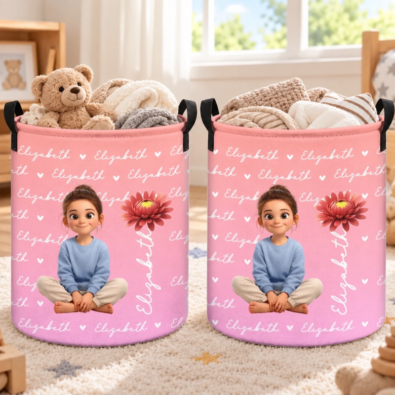 Custom Photo Laundry Basket - Personalized Birthday Gifts For Kids - Little Joys Big Smiles