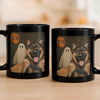 Custom Photo Funny Black Mug - Personalized Halloween Birthday Gifts For Dog Cat Lovers, Dog Dad And Mom, Cat Owners - Boos, Brews And Barks