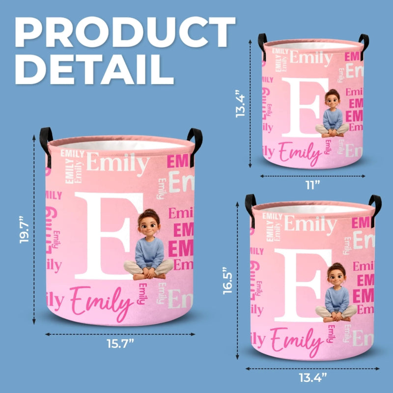 Custom Photo Laundry Basket - Personalized Birthday Gifts For Kids - Growing Curious Every Day