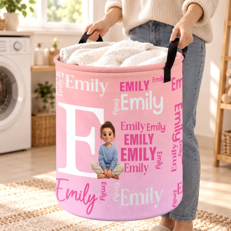 Custom Photo Laundry Basket - Personalized Birthday Gifts For Kids - Growing Curious Every Day