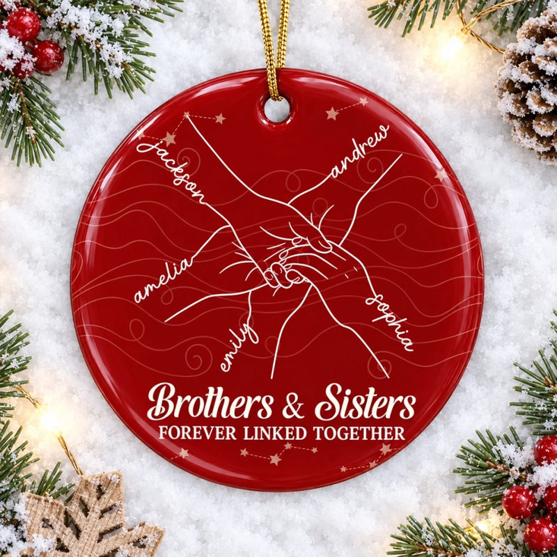 Custom Ceramic Ornament - Personalized Christmas Birthday Gifts For Mom, Dad, Brother, Sister - From Childhood Memories To Forever