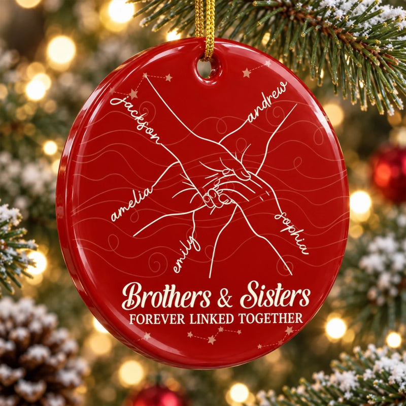 Custom Ceramic Ornament - Personalized Christmas Birthday Gifts For Mom, Dad, Brother, Sister - From Childhood Memories To Forever