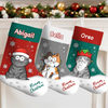 Custom Christmas Stocking - Personalized Christmas Birthday Gifts For Dog Cat Lovers, Dog Dad And Mom, Cat Owners - Meowy Woofmas
