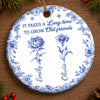 Custom Ceramic Ornament - Personalized Best Friend Christmas Birthday Gifts For Women, Besties, Sisters, BFF - Friends Always Bloom Together Here
