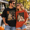 Custom Photo Funny Dog Selfie With Boo T-Shirt - Personalized Halloween Gifts For Dog Cat Lovers, Dog Dad And Mom, Cat Owners - My Pet Says Boo