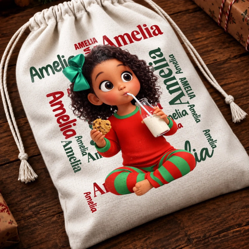 Custom Photo Drawstring Gift Bag - Personalized Christmas Birthday Gifts For Mom, Dad, Brother, Sister - Joyful Days Cozy Nights