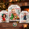 Custom Photo Drawstring Gift Bag - Personalized Christmas Birthday Gifts For Mom, Dad, Brother, Sister - Joyful Days Cozy Nights
