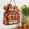 Custom Squirrels, Nuts Wood Sign - Personalized Birthday Gifts For Grandma, Grandpa - Our Little Acorn Crew