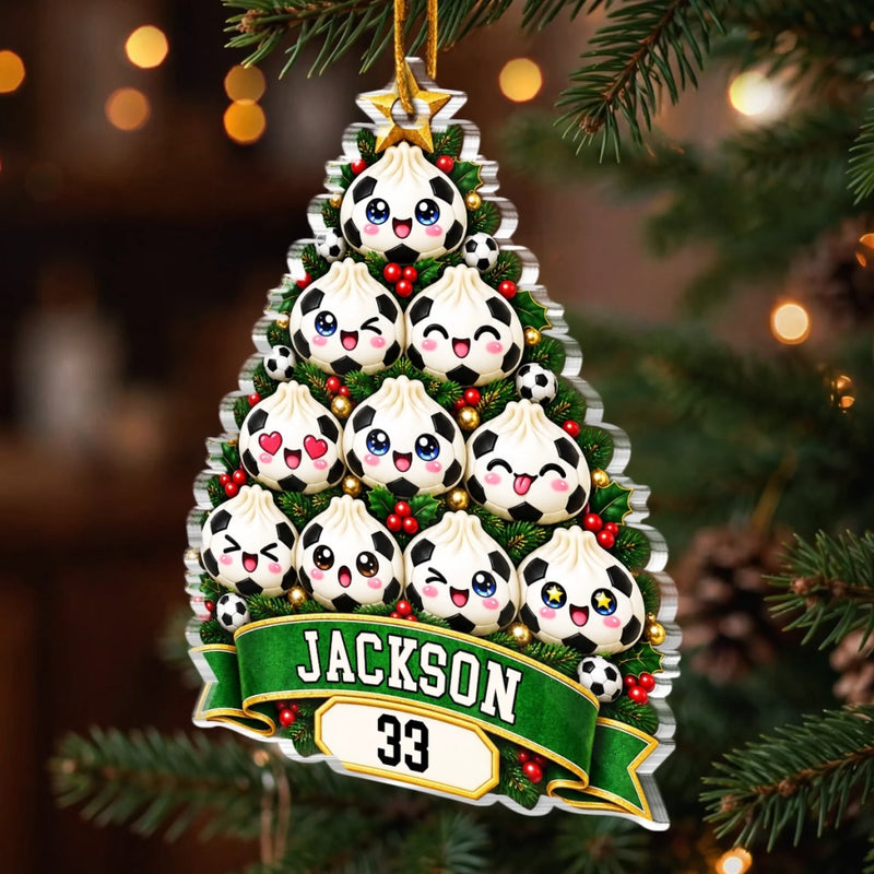 Custom Dumpling Squishy Acrylic Ornament - Personalized Christmas Birthday Gifts For Kids, Sport Fans, Sport Lovers - All Star Christmas