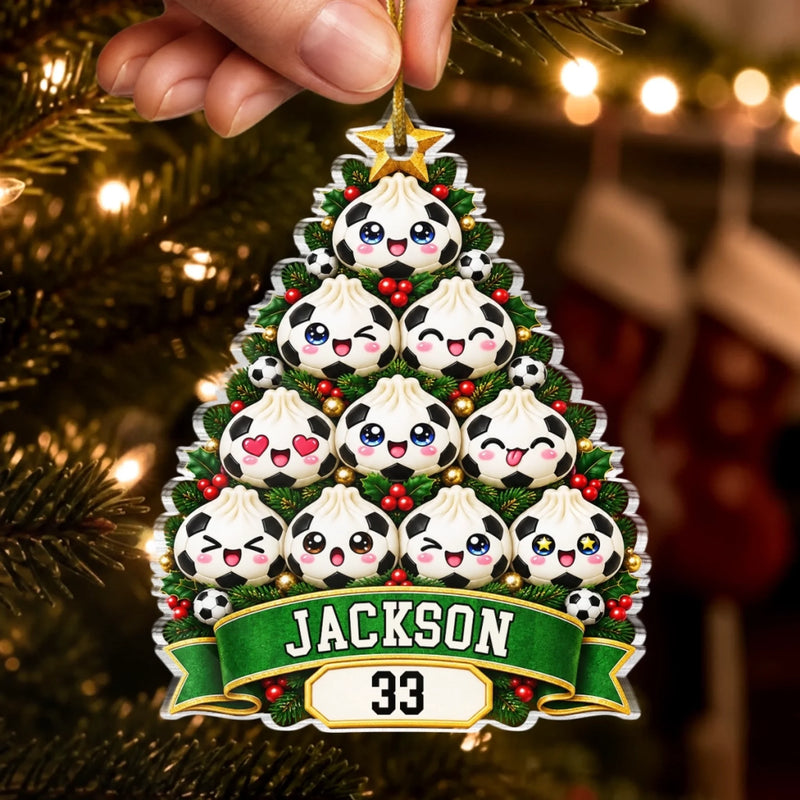 Custom Dumpling Squishy Acrylic Ornament - Personalized Christmas Birthday Gifts For Kids, Sport Fans, Sport Lovers - All Star Christmas