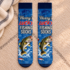 Custom Crew Socks - Personalized Birthday Fishing Gifts For Fisherman - Just Keep Reeling