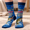 Custom Crew Socks - Personalized Birthday Fishing Gifts For Fisherman - Just Keep Reeling