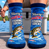 Custom Crew Socks - Personalized Birthday Fishing Gifts For Fisherman - Just Keep Reeling