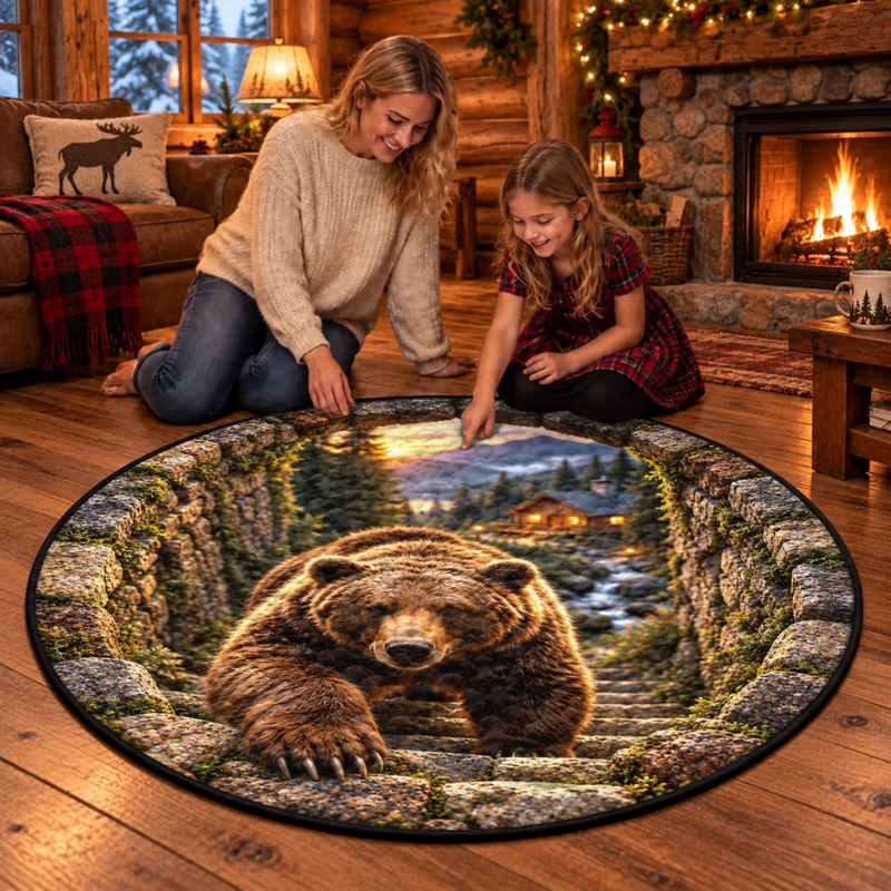 Custom Quilted Round Mat - Personalized Birthday Gifts For Mom, Dad, Brother, Sister - Step Into The Wild Nature