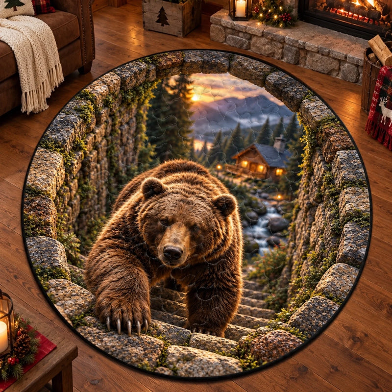 Custom Quilted Round Mat - Personalized Birthday Gifts For Mom, Dad, Brother, Sister - Step Into The Wild Nature