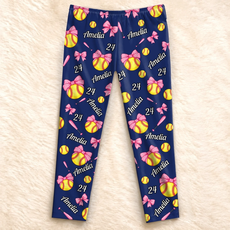 Custom Baseball Pajama Pants - Personalized Christmas Birthday Gifts For Baseball Lovers, Wife, Daughter, Besties, Sisters, Granddaughter, Grandma, Mom, Yourself - Play With Heart