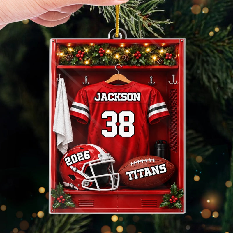 Custom America Football Acrylic Ornament - Personalized Christmas Birthday Gifts For America Football Lovers, Sports Fans, Sports Lovers - Game Day Spirit Lives Here
