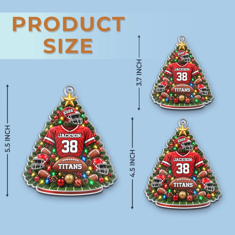 Custom America Football Acrylic Ornament - Personalized Christmas Birthday Gifts For America Football Lovers, Sports Fans, Sports Lovers - Always Ready For Game Day