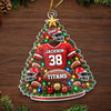 Custom America Football Acrylic Ornament - Personalized Christmas Birthday Gifts For America Football Lovers, Sports Fans, Sports Lovers - Always Ready For Game Day