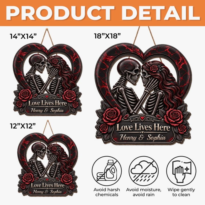 Custom Gothic Wood Sign - Personalized Halloween Decor, Anniversary Wedding Gifts For Husband And Wife, Him And Her - Till Death Do Us