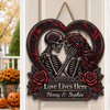 Custom Gothic Wood Sign - Personalized Halloween Decor, Anniversary Wedding Gifts For Husband And Wife, Him And Her - Till Death Do Us