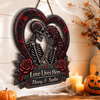 Custom Gothic Wood Sign - Personalized Halloween Decor, Anniversary Wedding Gifts For Husband And Wife, Him And Her - Till Death Do Us