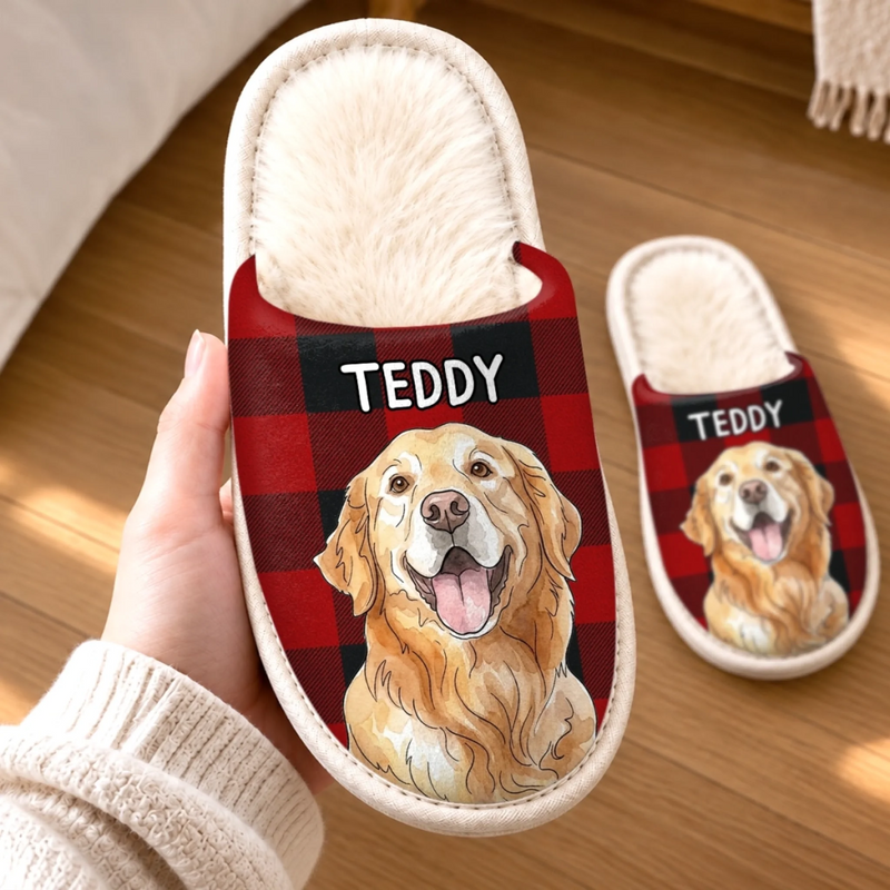 Custom Photo Flat Scuff Slippers - Personalized Christmas Birthday Gifts For Dog Cat Lovers, Dog Dad And Mom, Cat Owners - Soft Paws, Big Heart