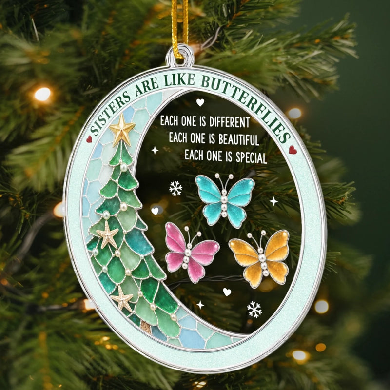 Custom Acrylic Ornament - Personalized Best Friend Christmas Birthday Gifts For Women, Besties, Sisters, BFF - Where Sisterhood Blooms