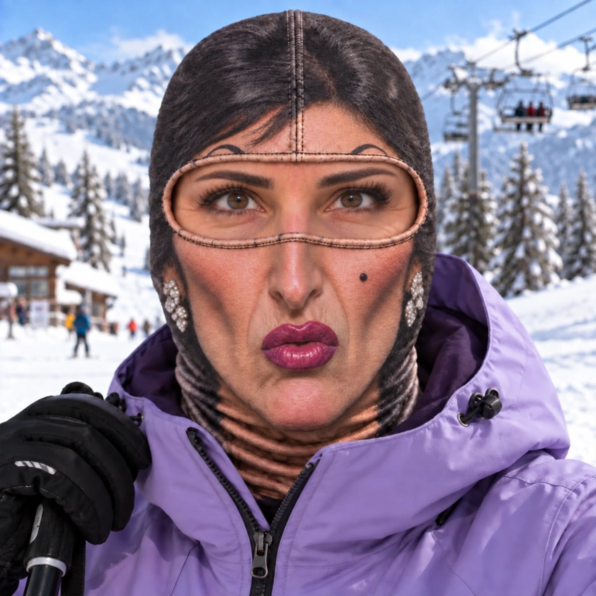 Ski mask for skiing snowboarding and winter trips