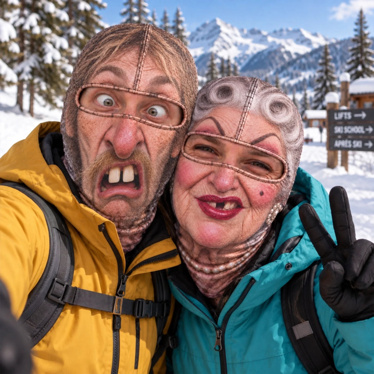 Funny printed ski mask design