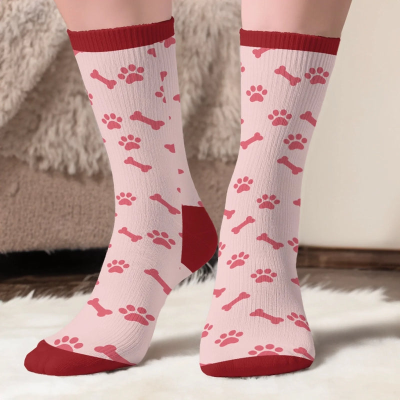 Custom Crew Socks - Personalized Birthday Gifts For Dog Cat Lovers, Dog Dad And Mom, Cat Owners - Snuggles Come Naturally